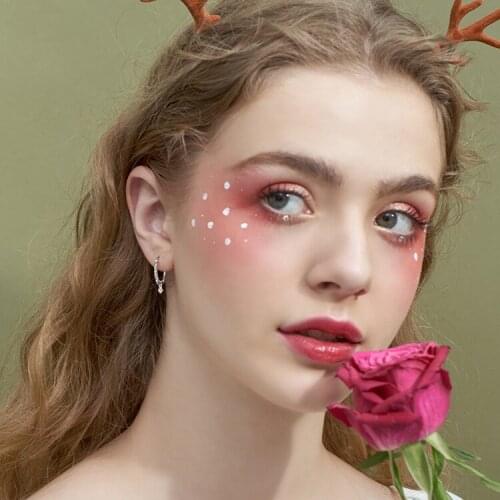 Sweet Lace Water Drop Shaped Hoop Earrings Silver Color Ear Jewelry For Women Party Gifts