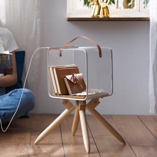 Multi-purpose storage rack rounded design Nordic style simple living room sofa corner several thickened metal mesh storage tea