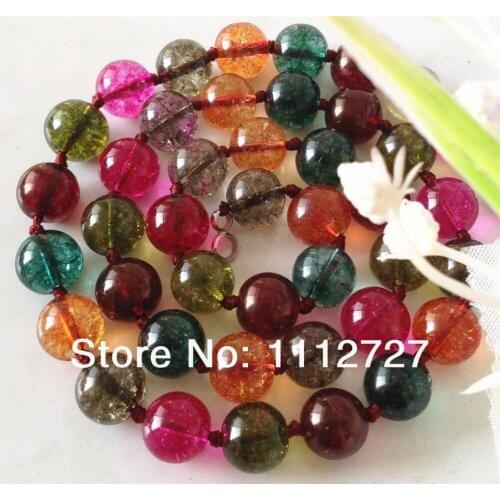 Trendy Accessory Fashion 10mm Multicolored Stones Balls Girls Women Gift Jewelry beads Necklace 18'' Wholesale Price Ornament