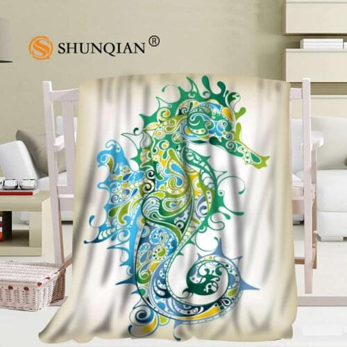 Custom art Hippocampus Blanket Soft DIY Picture Decoration Bedroom Size 56x80Inch,50X60Inch,40X50Inch A7.10