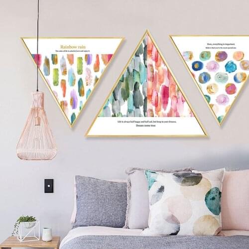 The Colorful World Triangular Canvas Painting Cuadros Decoracion Dormitorio Painting By Numbers Wall Pictures For Living Room
