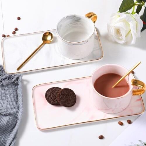 Coffee Cup Set Simple English Afternoon Black Tea Cup Nordic Cup Couple Marble Coffee Set