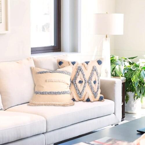 Boho Pillow Cover Handmade Geometric Throw Pillow Case Soft Cozy Bed Sofa Cushion Cover Home Living Room Decor 45x45cm Dropship
