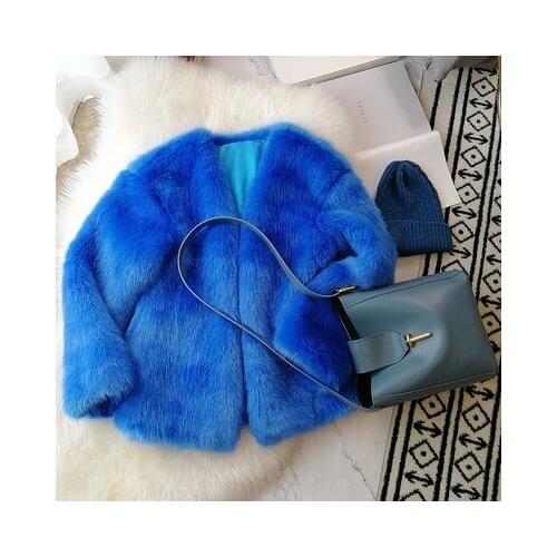 Top brand High-end New Style Fashion Women Faux Fur Coat S15 high quality