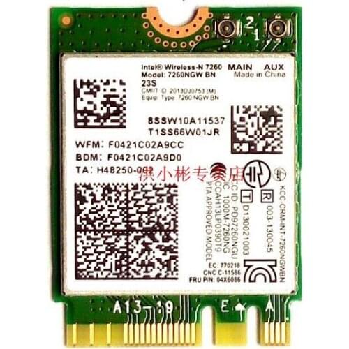 SSEA New Wireless Card for for Intel Wireless-N 7260 7260NGW BN NGFF wifi Bluetooth 4.0 for IBM T440 T540 X240 W540 FRU: 04x6086