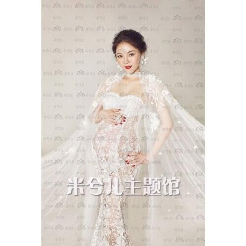 New Maternity Photography Props Pregnant Women Noble Long Elegant Fashion Mermaid Close Dress Romantic Fancy