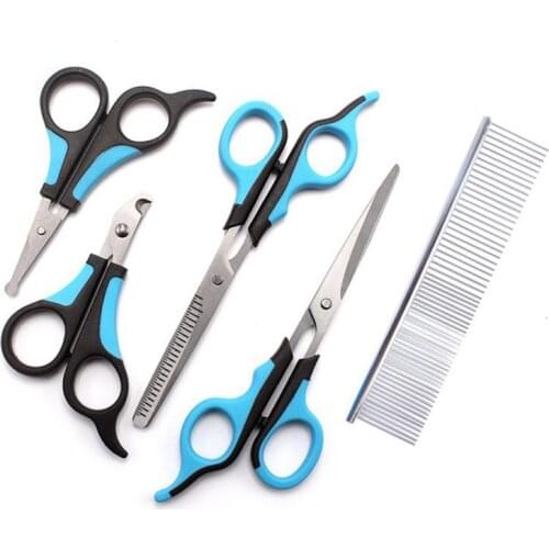 Dog Grooming Scissors Kits Curved Scissor Set Perfect for Pet Grooming Curved Tesoura Puppy Cat Hair Thinning Shears Combing