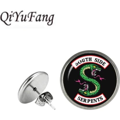 QiYuFang fashion colorful Sugar Skull glass cabochon women stud earrings men women day of the dead jewelry new holiday gifts