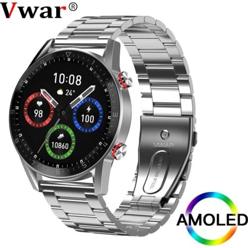 AMOLED Smart Watch Always-on Display For Android Iphone IOS Huawei Xiaomi Phone Mens Smartwatch Blutooth Call 4G Storage TWS