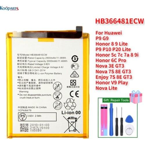HB366481ECW Battery Replacement For Huawei P9 G9 Honor 8 9 Lite P9 P10 P20 Lite Honor 5c 7c 7a 8 9i Honor 6C Pro Nova 3E GT3
