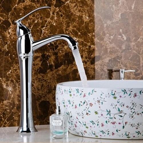 New arrival high quality stainless steel chrome finished bathroom high sink faucet basin mixer tap