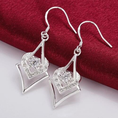 Special offer new 925 Sterling Silver Earrings for elegant Women Jewelry All-match crystal drop Earrings Mothers Day Gifts