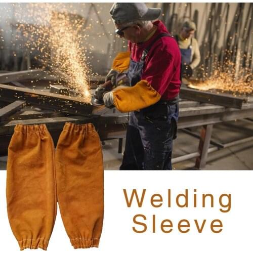 Welding Protective Arm Sleeve Cowhide Elastic Cuff Sleeve Arm Protector for Welder #40