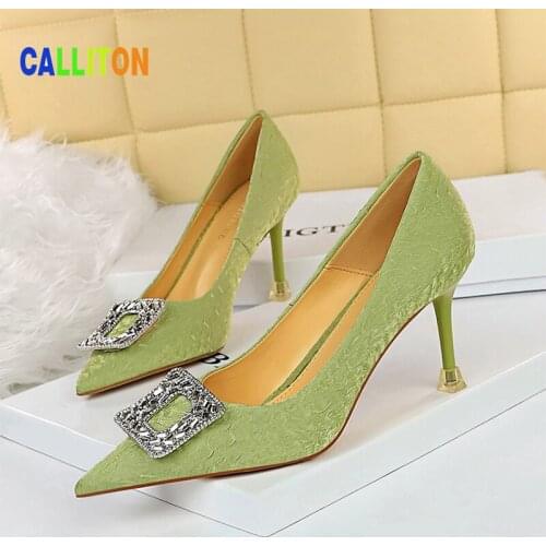 Pumps Pandals Women 2021 New Heels Womens Shoes Stripper Wedding Fashion Sexy Shoes Wlegant Bride Shiny Rhinestone Single Shoes