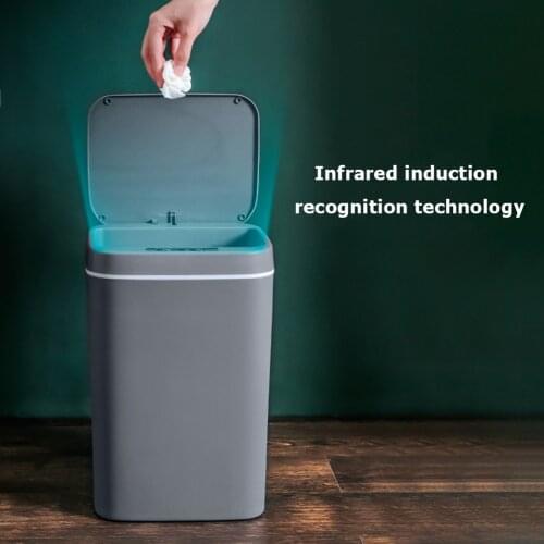 14L Intelligent Trash Can Automatic Smart Sensor Garbage Dustbin Home Electric Rubbish Waste Bin for Kitchen Bathroom Toilet