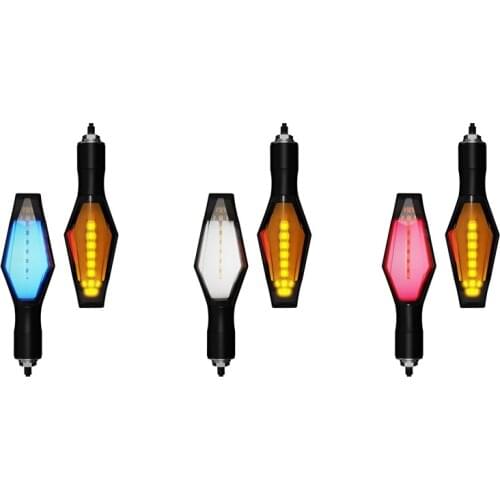 Universal 12V 10MM Motorcycle Turn Signal Indicator Lights Yellow Flowing Daytime Running Lights