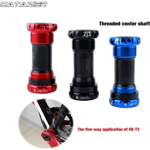 Bicycle Hollow Crankset Aluminum Alloy Axis Threaded Riding Threaded Ceramic Shaft Bicycle Ceramic Bearing Bottom Bracket 68/73