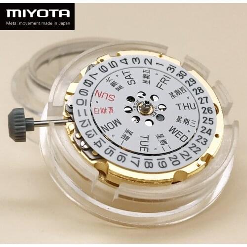Japan Miyota Golden Mechanical Movement 8205 Twenty-One Jewels Quick Day/Date Window AAA+ Quality Automatic Self-winding Movt
