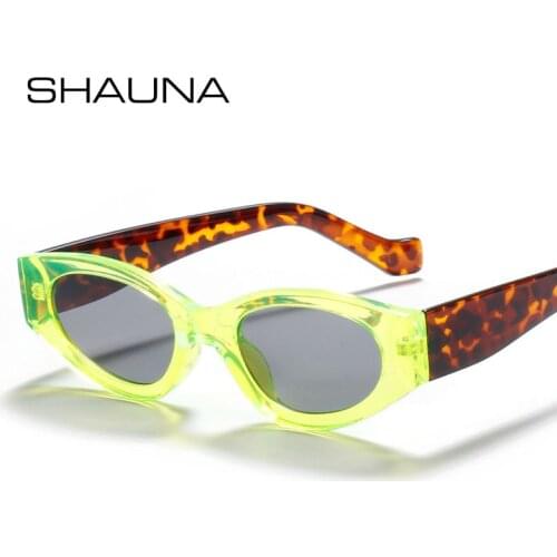 SHAUNA Retro Small Cat Eye Sunglasses Women Ins Popular Men Candy Color Sun Glasses Shades UV400