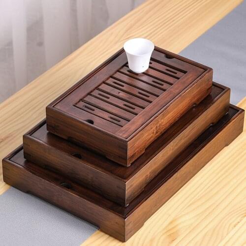 1Pc Bamboo Teaboard Household Rectangular Tea Tray Storage Type Kitchen Tray