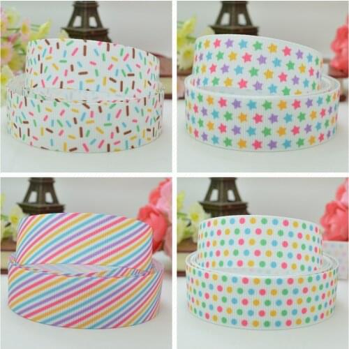 10 Yards 22mm 7/8" Candy sweet stripe Pretty Girls Printed grosgrain ribbon hair bow Headwear DIY hair accessories retail B0929