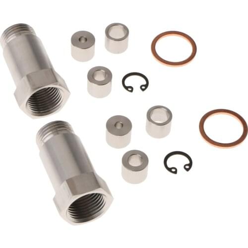 2 Sets Universal Car Straight M18x1.5 Oxygen Sensor Extension Spacer CEL Fix