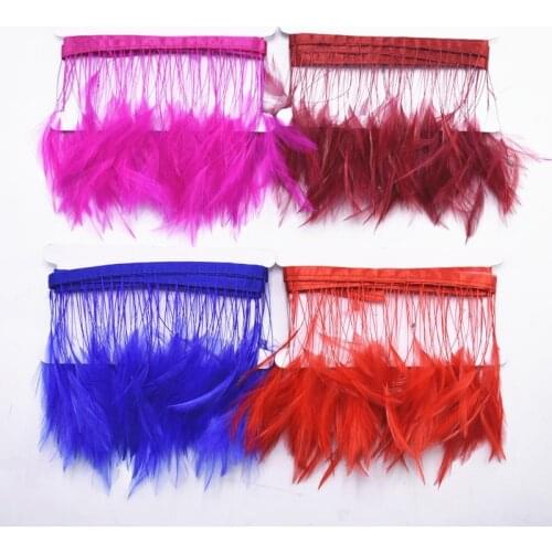 2 Meters/Lot White Rooster Neck Hackle Stripped Feather Trim 4-6inch feathers for jewelry making Decoration Dress Sewing Ribbon
