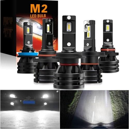 2PCS M2 Led Headlight H1 H4 H7 HB3 9005 HB4 9006 H7 Led Bulb For Car 12V 24V (9-32V) 12000LM 6000K Mini Size Auto LED Lamp
