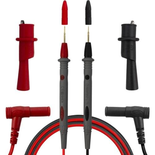 2pcs Universal Digital Multimeter Lead Probe Wire 1000V 20A Ammeter Test Cord Practical Multi Meter Test Pen+2pcs Crocodile Clip