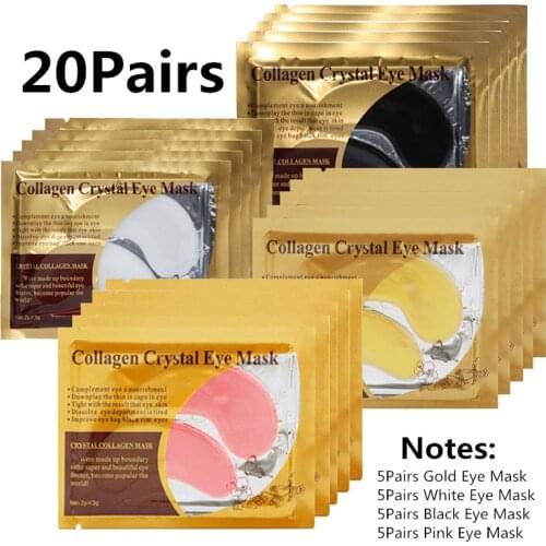 20Pairs Gold Collagen Crystal Eye Mask Anti Wrinkle Eye Patches Moisturizing Nourishing Anti Aging Eye Care Combination