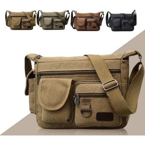 2021 Canvas Shoulder Bag Man Casual Tote Outdoor Travel Mens Crossbody Bag Luxury Messenger Bags Fashion Large Capacity Handbag