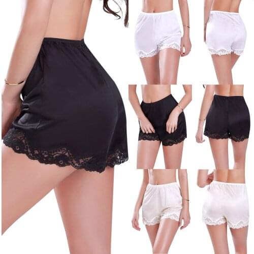 Summer Women Anti-Static Slip Pettipants Loose Satin Bloomers Short Sleep Buttoms Solid Loose Comfort Women Clothing