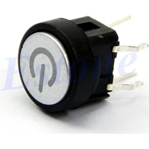 Power Symbol Momentary Latching Computer Case Switch Push Button Blue Light Led H02