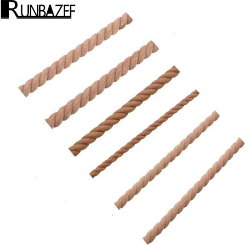 RUNBAZEF Wooden Carved Woods Twist Lines Style Decorative Indoor Door Semi Home Decoration Accessories Figurines Miniatures