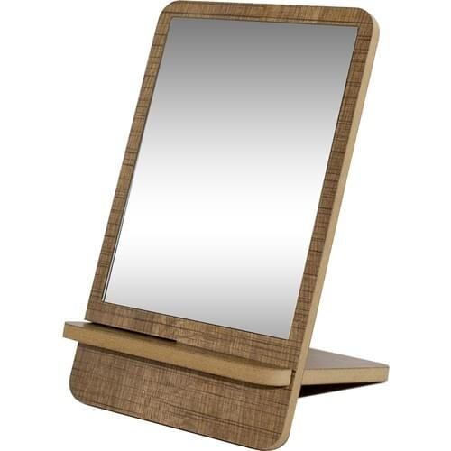 Wood Table Makeup Mirror Decorative Tumbled Custom Design