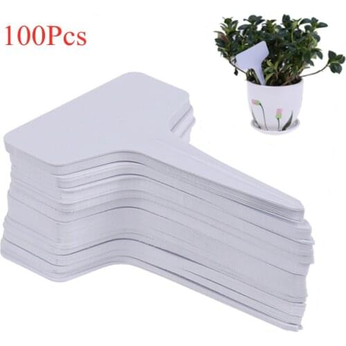 100Pcs/Lot Garden Labels Gardening Plant Classification Sorting Sign Tag Ticket Plastic Writing Plate Board Plug in Card White