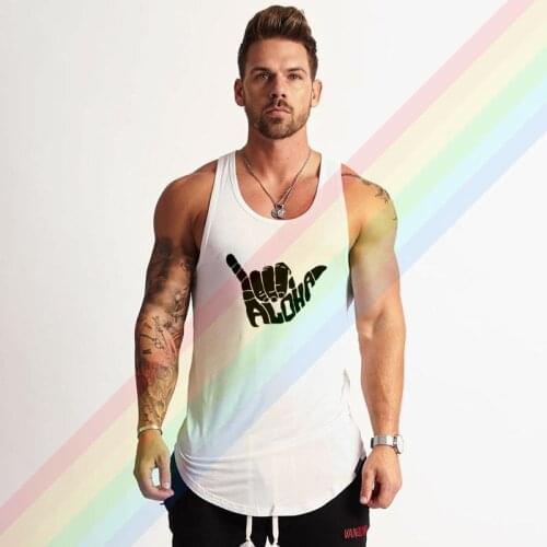 Surfing Gestures Classic Black Logo Shaka Comfortable Bodybuilding Tank Tops For Men Summer Gym Clothing Customized Vest Shirts