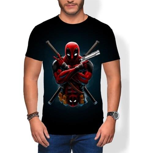 Deadpool Mens T-shirt Summer New Fashion Plus Size Male Tshirt Short Sleeve 3D Print Super Hero Childrens Clothes