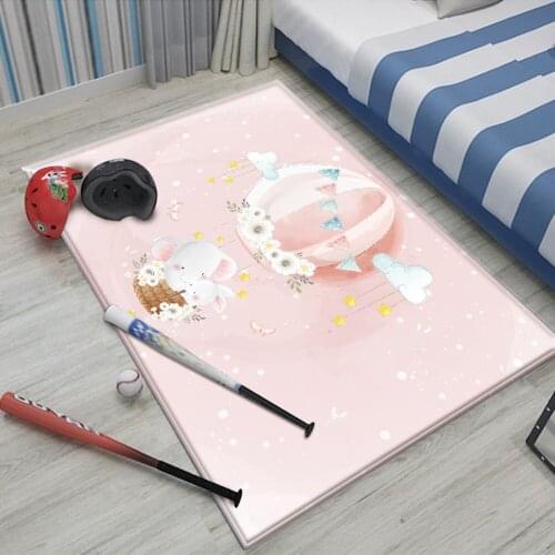 Tapis Salon Non-slip Floor Cute Elephant BalloonPattern Kids play carpet Children Rug baby flannel Children durable carpet