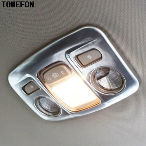 TOMEFON For PEUGEOT 308 2014 2015 2016 ABS Chrome Car Roof Top Reading Lamp Light Accessories Trim Car Auto Cover Styling