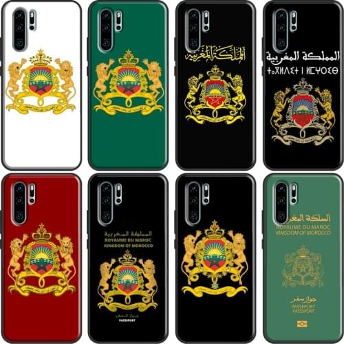 Maroc Morocco Flag Coat Of Arms Phone Case For Huawei P20 Lite P30 P40 Pro Mate 10 20 Lite P Smart 2019 2021 Back Cover