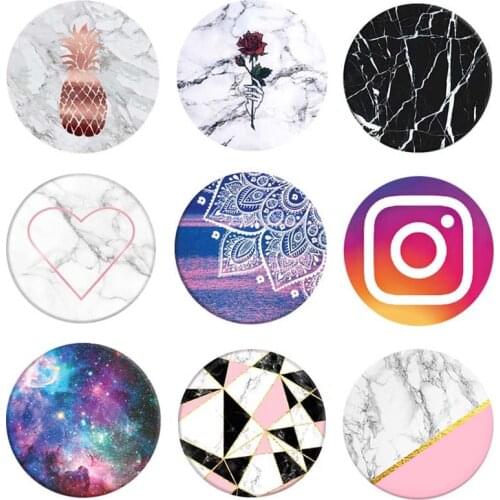 Marble Round Grip Finger Ring Phone Holder for Smartphone Cellphone Tablets Stand For iPhone Luxury Pocket Socket Phone Holder