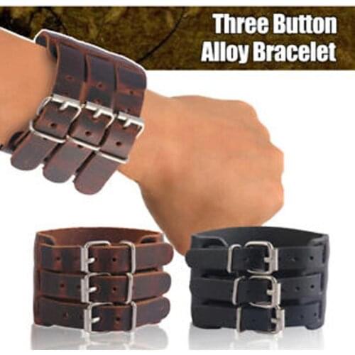 Men LARP Cosplay Medieval Armor PU leather Bracers Wristband Costume Accessory