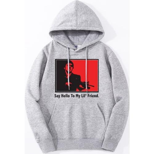 SCARFACE Say Hello To My Lil Friend Hooded Jackets Men 2019 Autumn Winter Warm Fleece High Quality Hipster Sweatshirt Hoodies