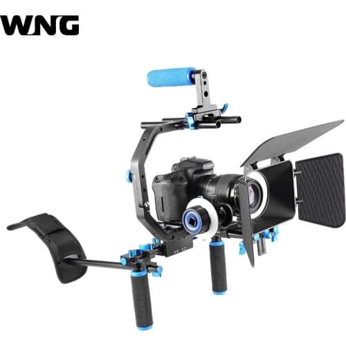 DSLR Rig Set Handheld Shoulder Mount with Matte Box and Follow Focus