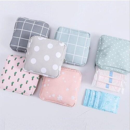 Women small cosmetic bag set zipper girls mini Sanitary Napkins makeup lipstick bags travel earphone coin organizer pouch bags