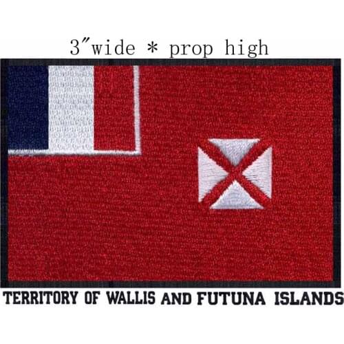 Wallis and Futuna, Flag 3" wide embroidery patch for kids patches/military/accessories for crafts