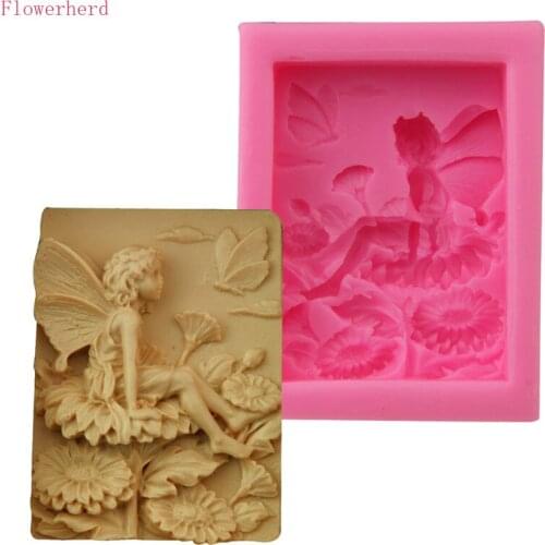 New Fairy Lotus Girl Handmade Silicone Soap Mold Fondant Cake Mold Fragrant Soap Mold Cake Decor Chocolate Mold Pastry Tools