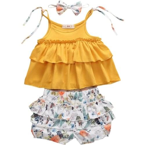 Toddler Kid Baby Girl Clothes Ruffle Tops T-shirt Tutu Short Pants Outfit Set