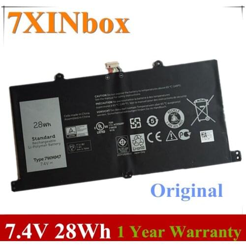 7XINbox 7.4V 28wh Original 7WMM7 Laptop Battery For Dell l Venue 11 Pro Keyboard Tablet DL011301-PLP22G01 CFC6C CP305193L1 D1R74